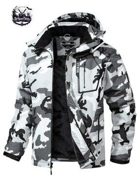 Men's Waterproof Ski Jacket Hooded Winter Coat